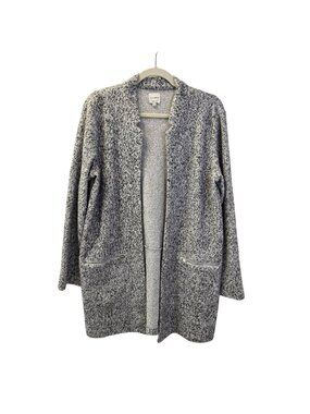 Ellison Wool Blend Heathered Open Longline Cardigan Sweater Size Medium
